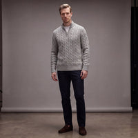 Herren Zopfstrickpullover mit Stehkragen | Ulf