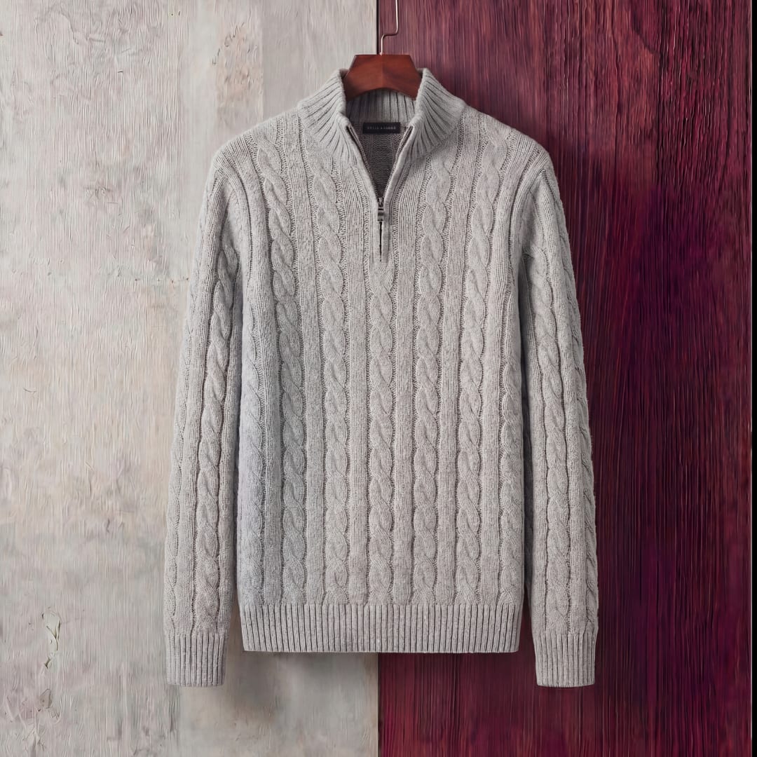 Herren Zopfstrickpullover mit Stehkragen | Ulf_2