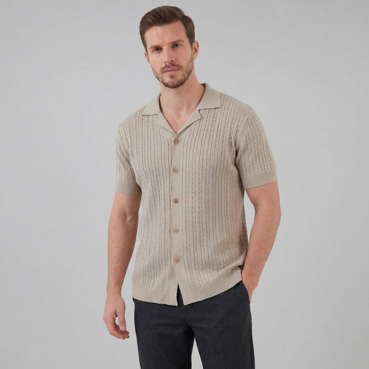 Herren Strickhemd mit Zopfmuster | Frowin_1