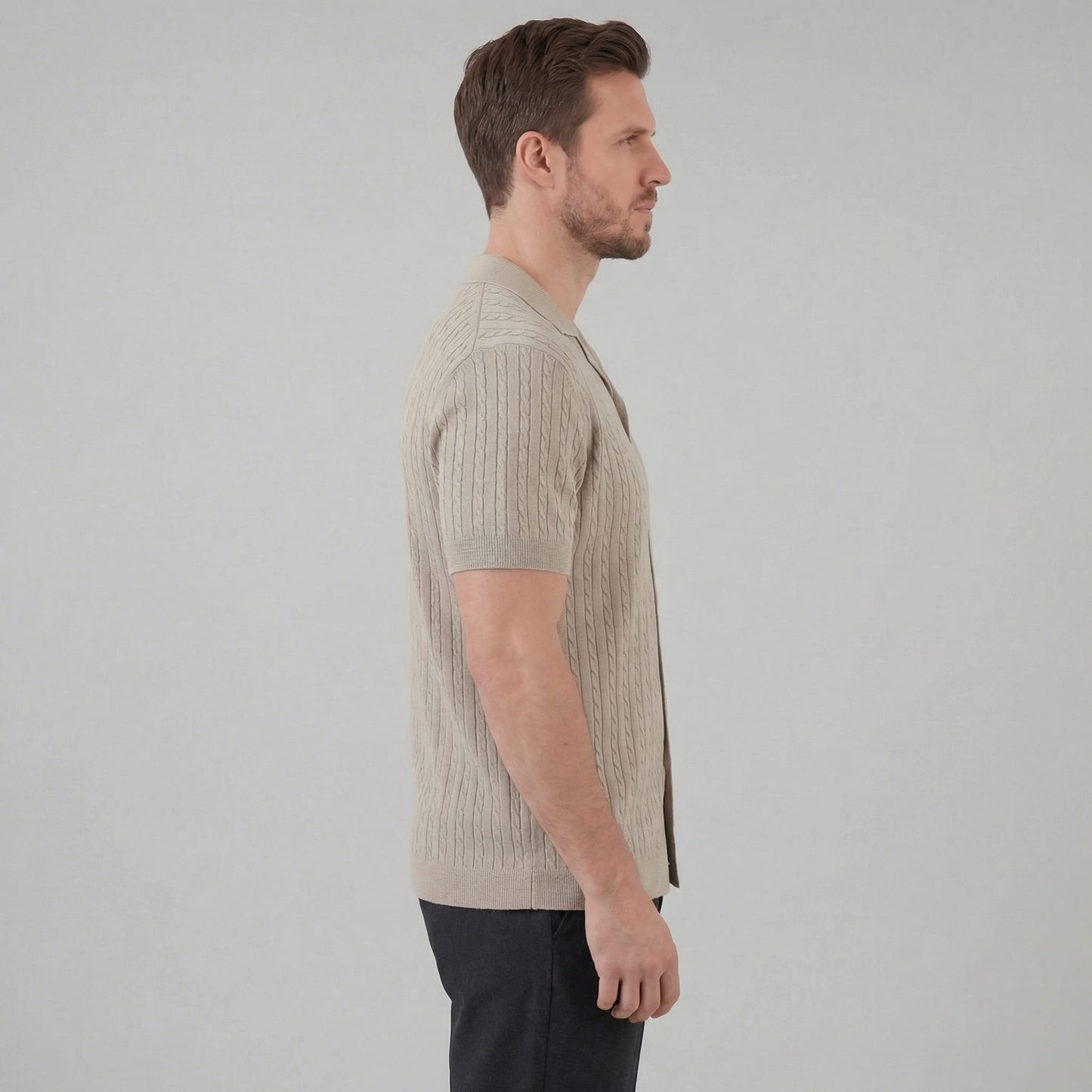 Herren Strickhemd mit Zopfmuster | Frowin_2