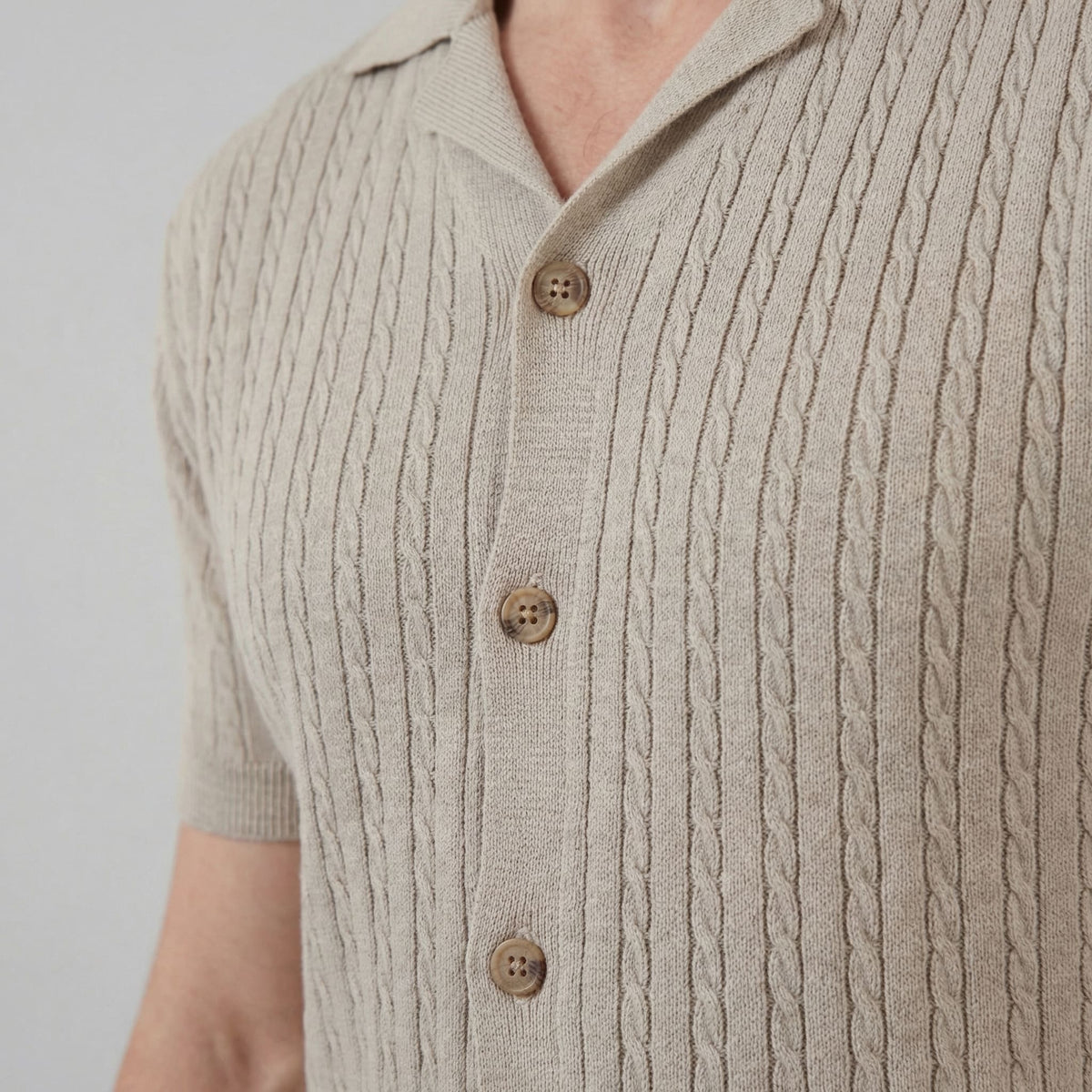 Herren Strickhemd mit Zopfmuster | Frowin