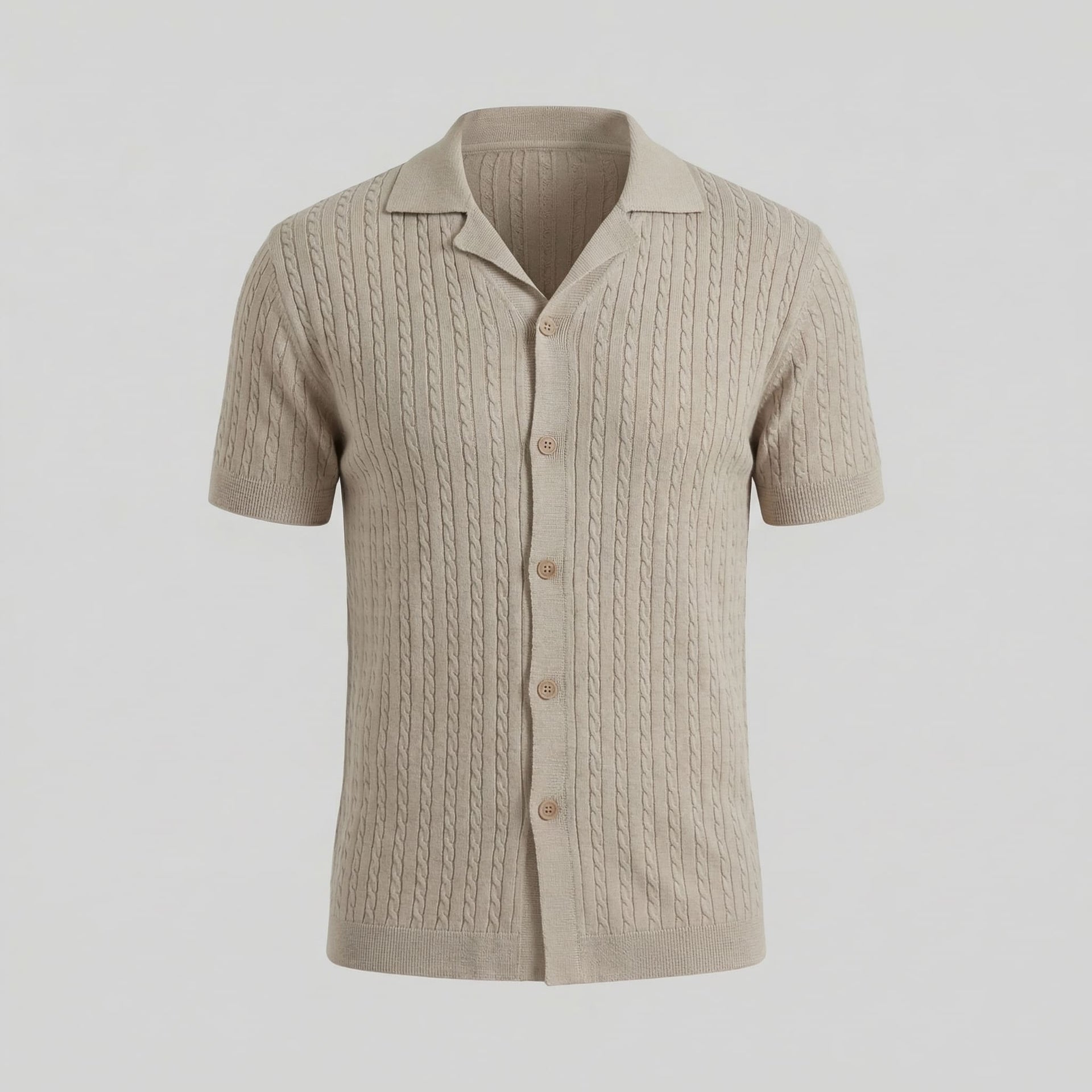 Herren Strickhemd mit Zopfmuster | Frowin