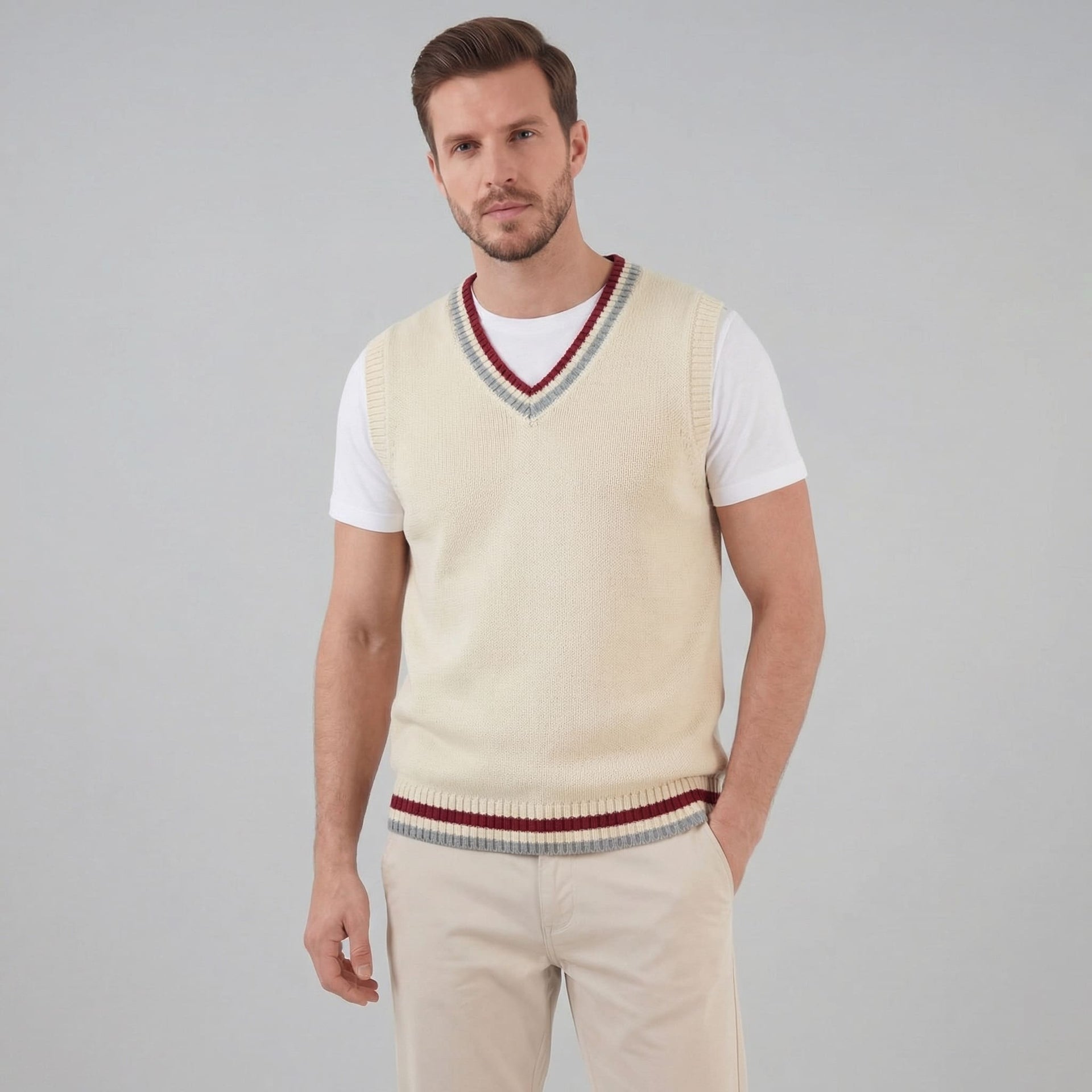 Herren Strickweste mit V-Ausschnitt | Tim