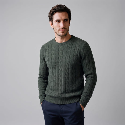 Herren Wollpullover mit Zopfmuster | Sascha_1