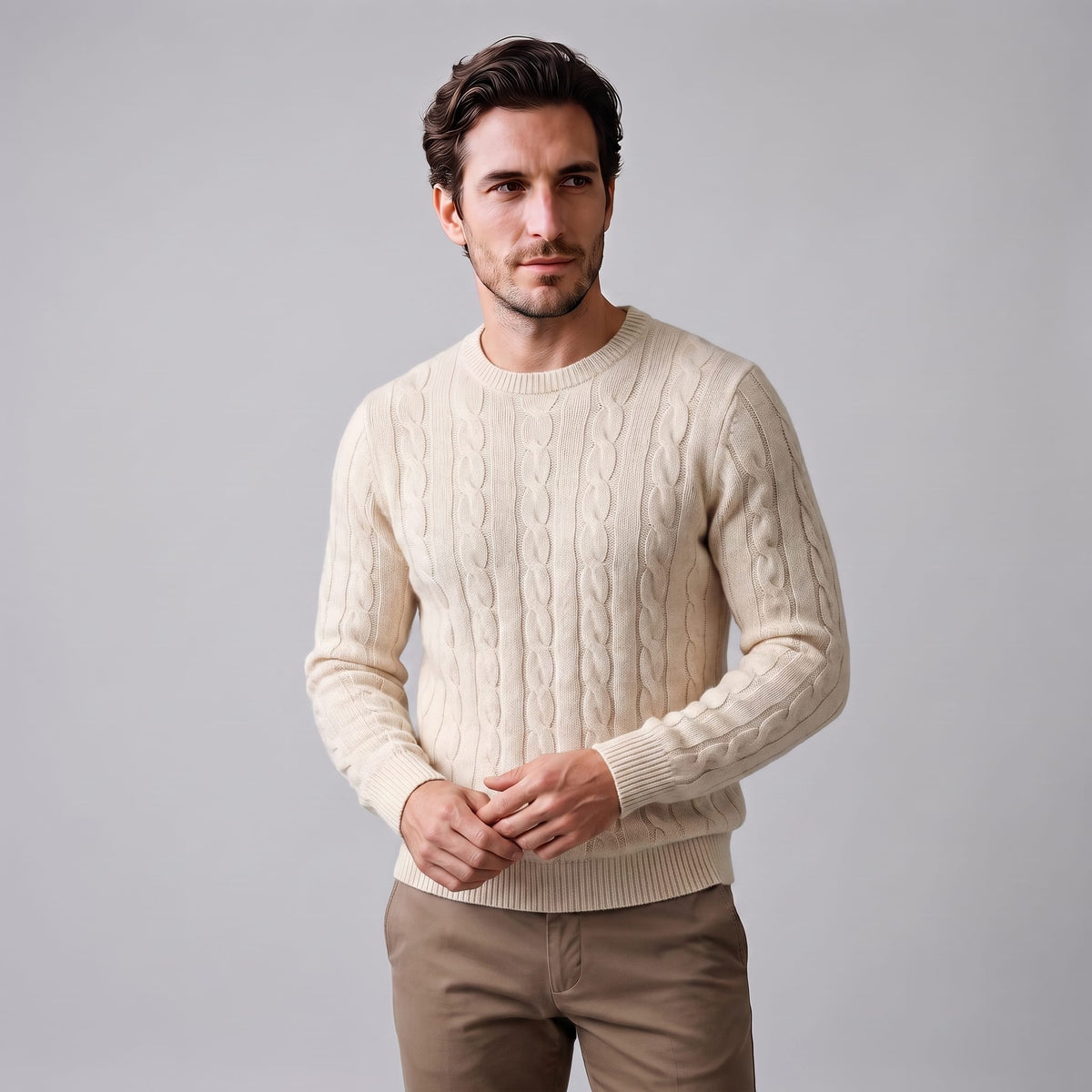 Herren Wollpullover mit Zopfmuster | Sascha_11