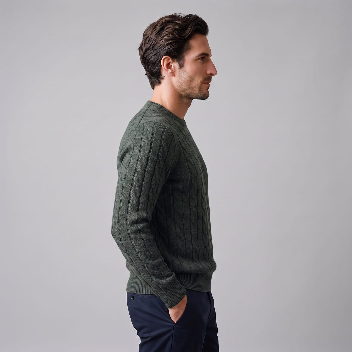Herren Wollpullover mit Zopfmuster | Sascha_4