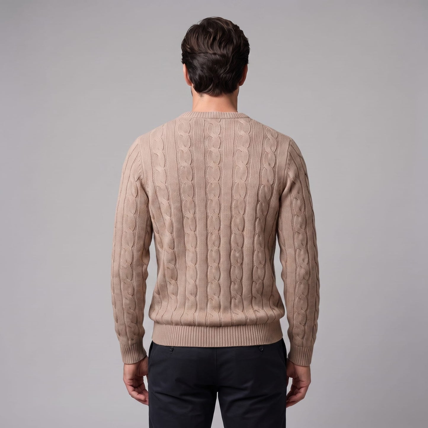 Herren Wollpullover mit Zopfmuster | Sascha_8