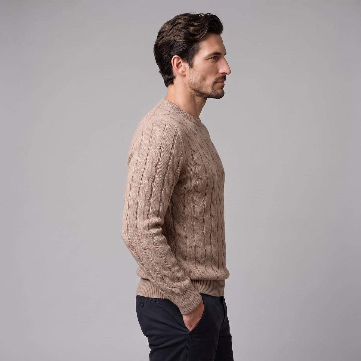 Herren Wollpullover mit Zopfmuster | Sascha