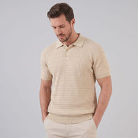 Herren Strickpoloshirt Zopfmuster Slim Fit | Leonhard