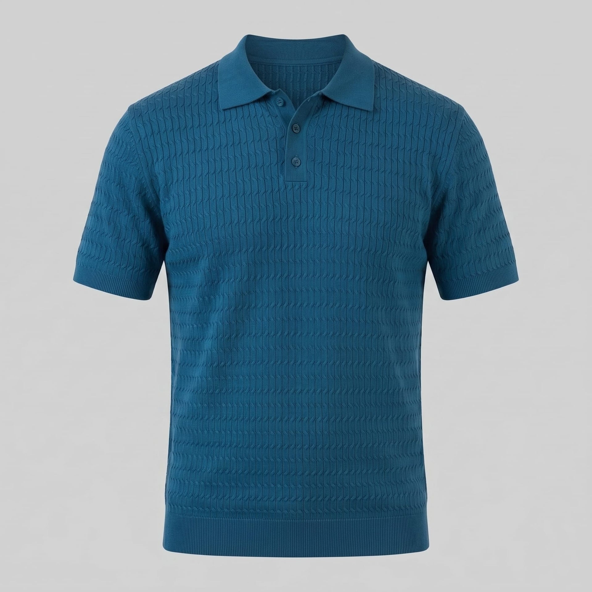 Herren Strickpoloshirt Zopfmuster Slim Fit | Leonhard