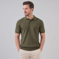 Herren Strickpoloshirt Zopfmuster Slim Fit | Leonhard