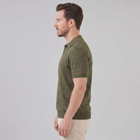 Herren Strickpoloshirt Zopfmuster Slim Fit | Leonhard