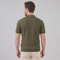 Herren Strickpoloshirt Zopfmuster Slim Fit | Leonhard