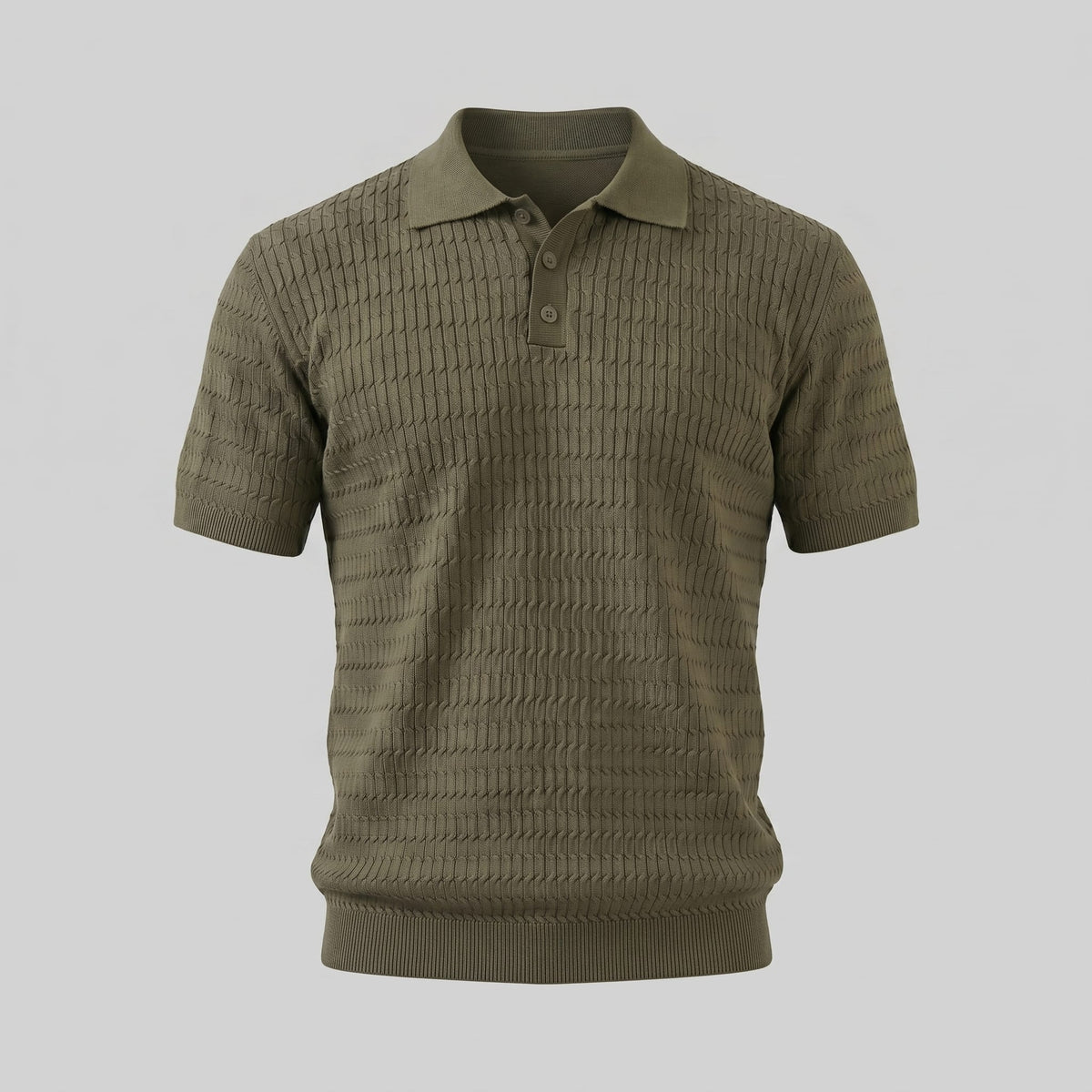 Herren Strickpoloshirt Zopfmuster Slim Fit | Leonhard_15