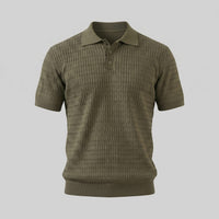 Herren Strickpoloshirt Zopfmuster Slim Fit | Leonhard