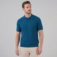 Herren Strickpoloshirt Zopfmuster Slim Fit | Leonhard