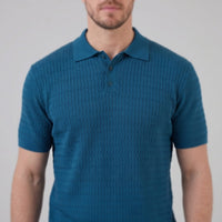 Herren Strickpoloshirt Zopfmuster Slim Fit | Leonhard