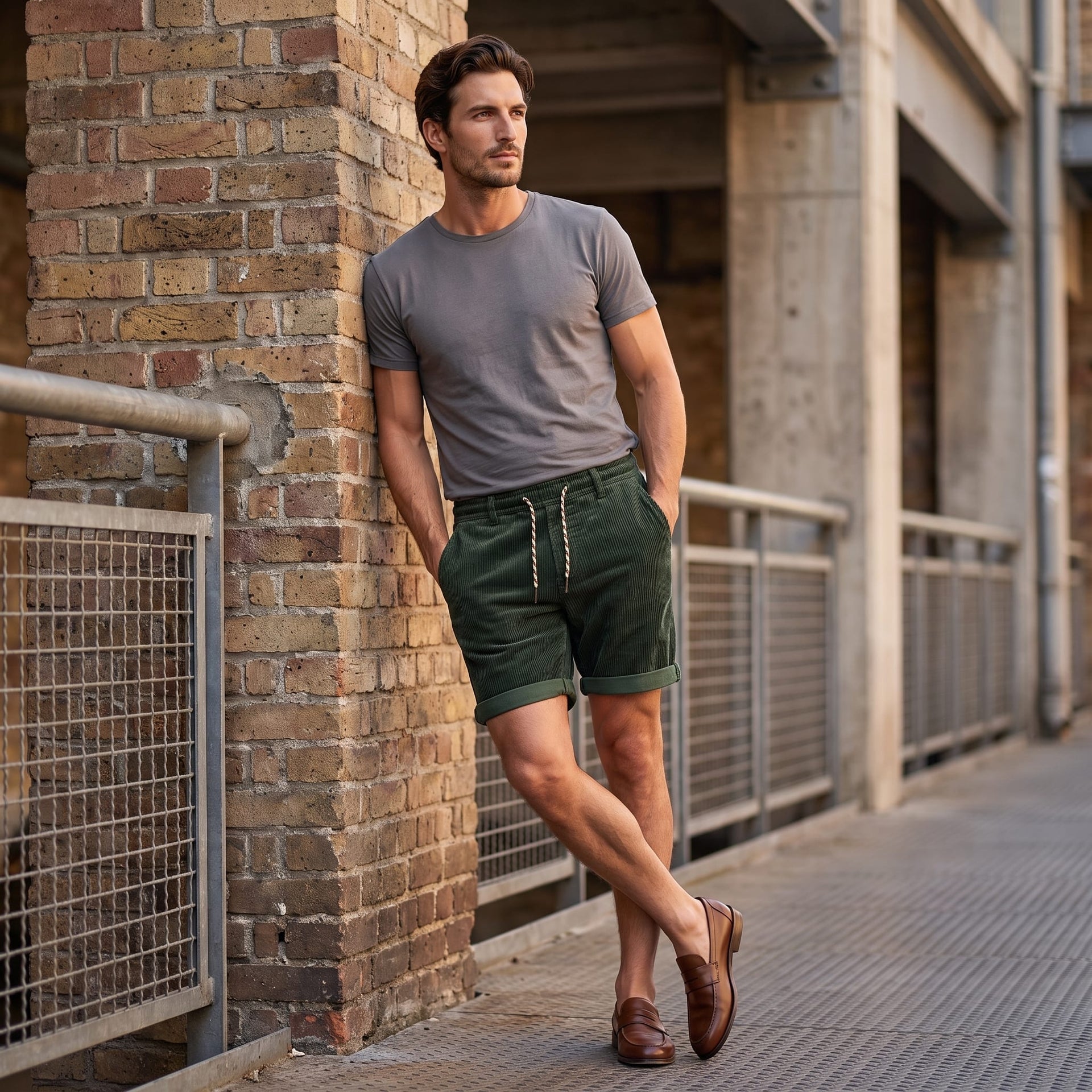 Herren Cordshorts mit Umschlagsaum | Nikolaus