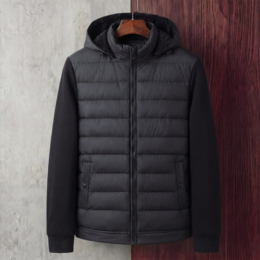 Herren Steppjacke mit Kapuze und Strickärmeln | Tammo_1