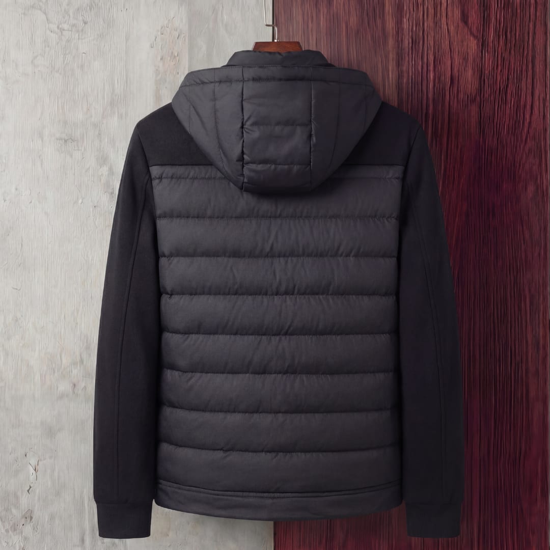Herren Steppjacke mit Kapuze und Strickärmeln | Tammo