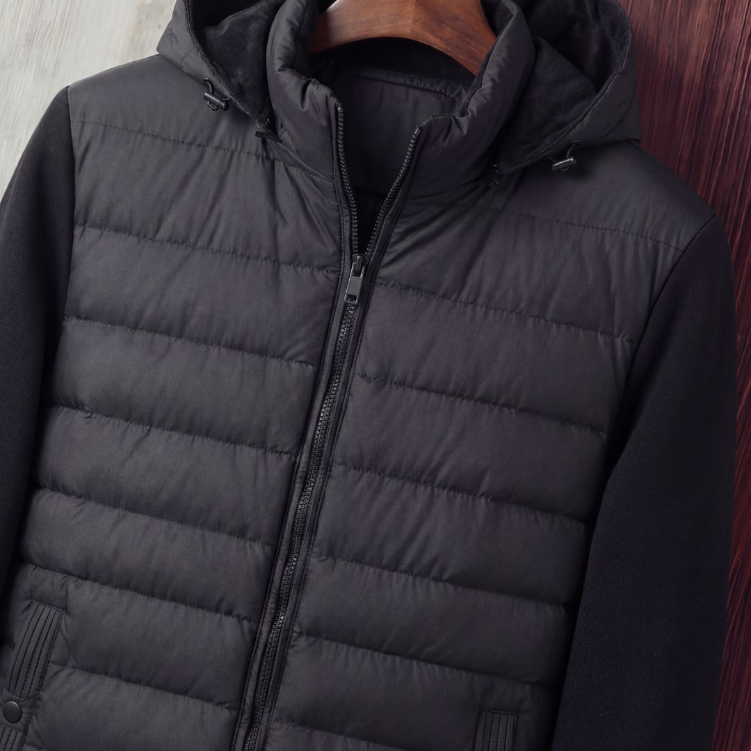 Herren Steppjacke mit Kapuze und Strickärmeln | Tammo