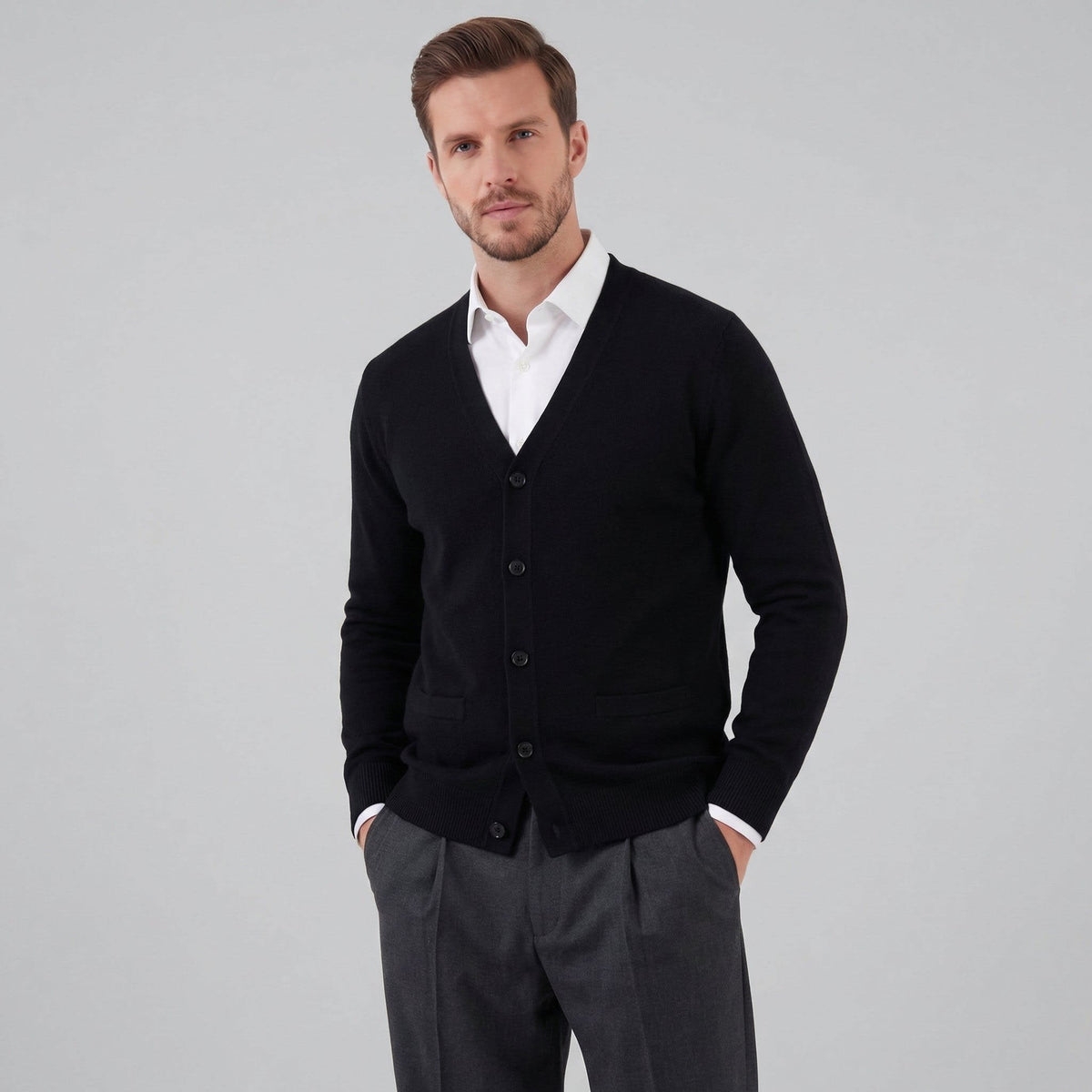 Herren Feinstrickjacke mit V-Ausschnitt | Sebastian_5