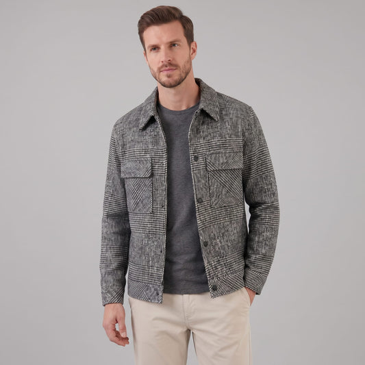 Herren Hemdjacke im Glencheck mit Brusttaschen | Tassilo_1