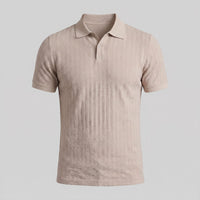 Herren Strickpoloshirt Fischgratmuster Regular Fit | Leopold