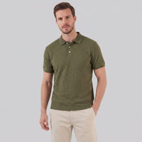 Herren Strickpoloshirt Fischgratmuster Regular Fit | Leopold