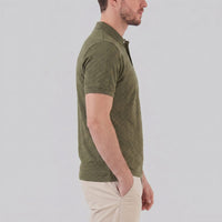 Herren Strickpoloshirt Fischgratmuster Regular Fit | Leopold