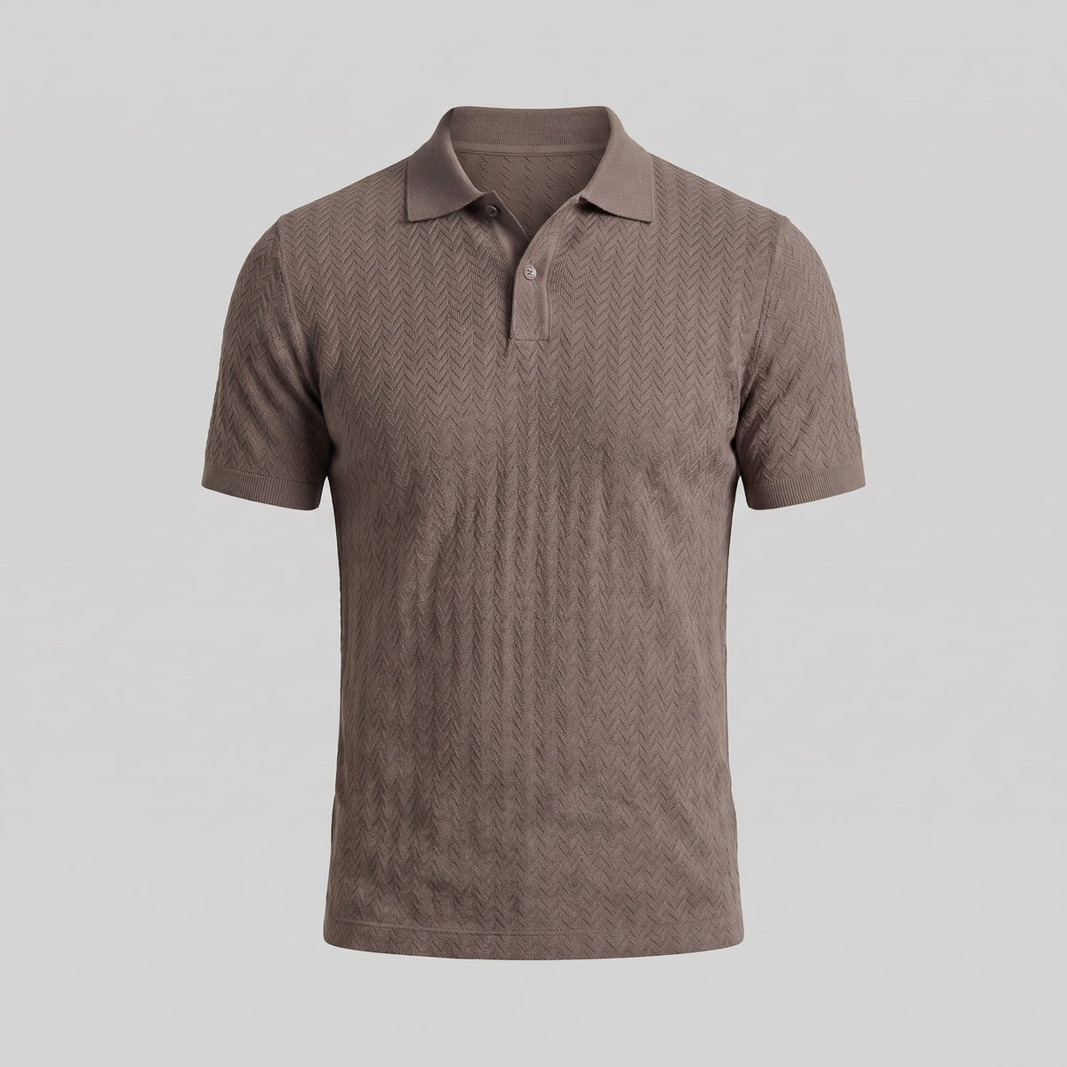 Herren Strickpoloshirt Fischgratmuster Regular Fit | Leopold