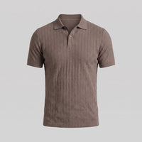 Herren Strickpoloshirt Fischgratmuster Regular Fit | Leopold