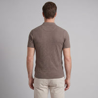 Herren Strickpoloshirt Fischgratmuster Regular Fit | Leopold