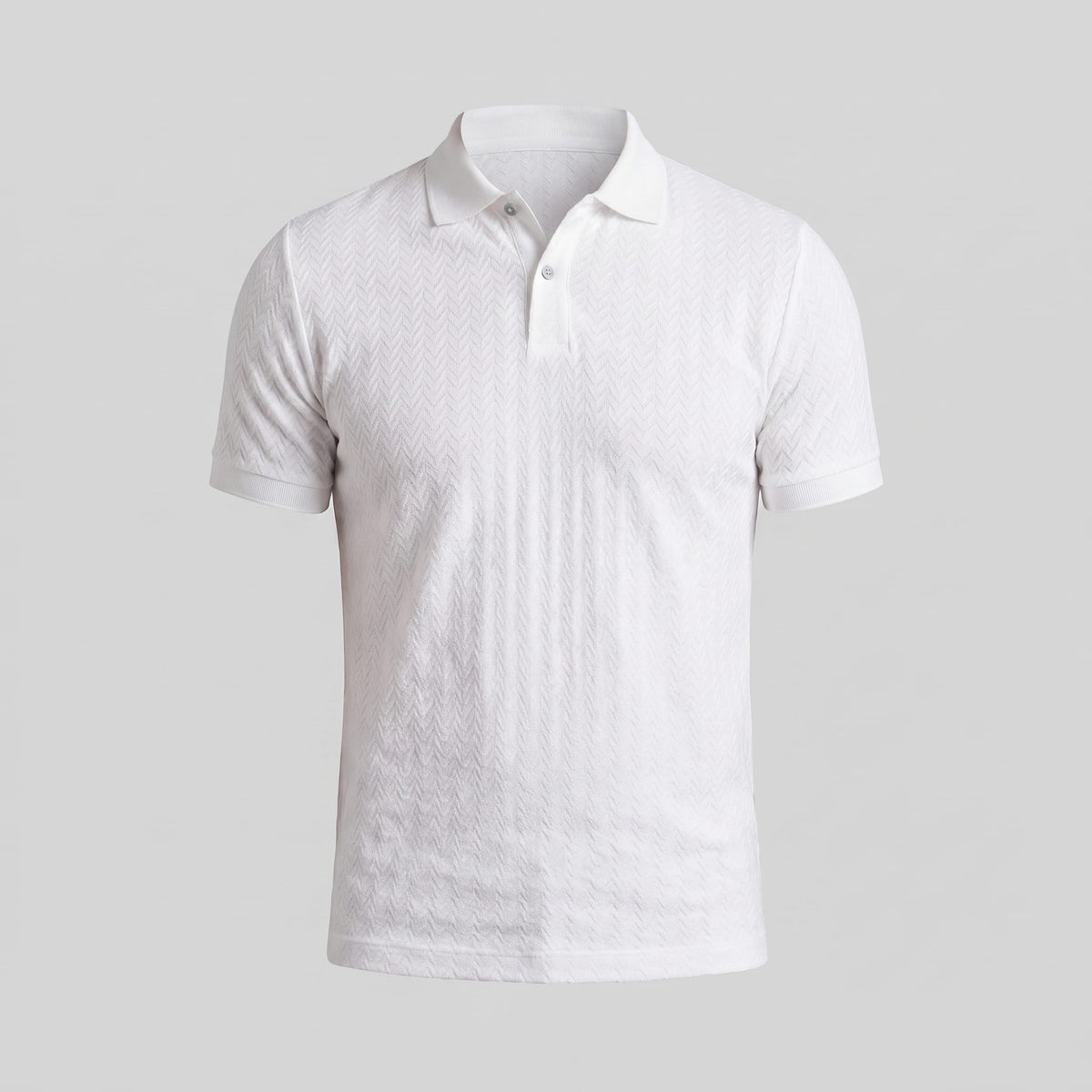 Herren Strickpoloshirt Fischgratmuster Regular Fit | Leopold_6