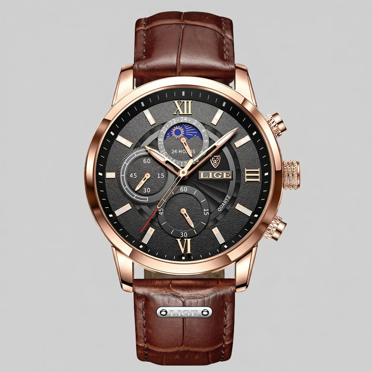 Herren Armbanduhr Chronograph mit Mondphase | Rembert