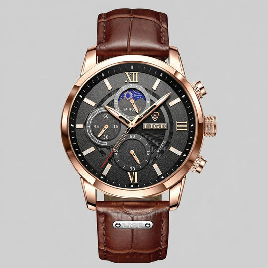 Herren Armbanduhr Chronograph mit Mondphase | Rembert_1