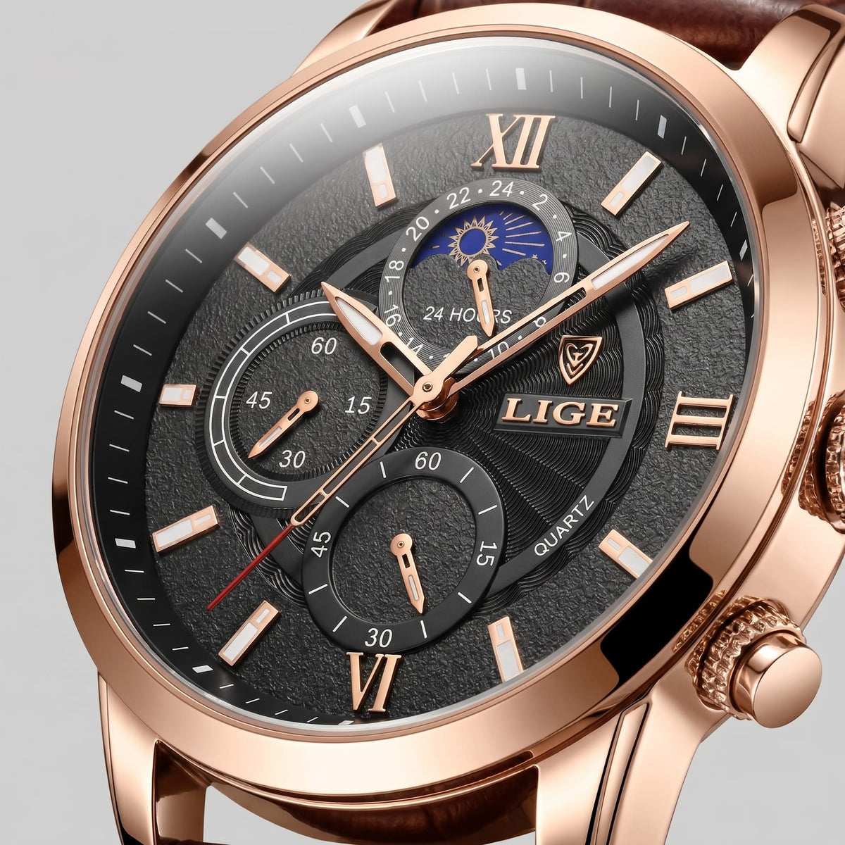 Herren Armbanduhr Chronograph mit Mondphase | Rembert_4