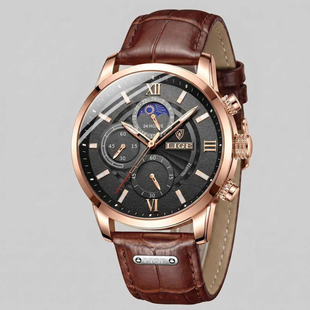 Herren Armbanduhr Chronograph mit Mondphase | Rembert