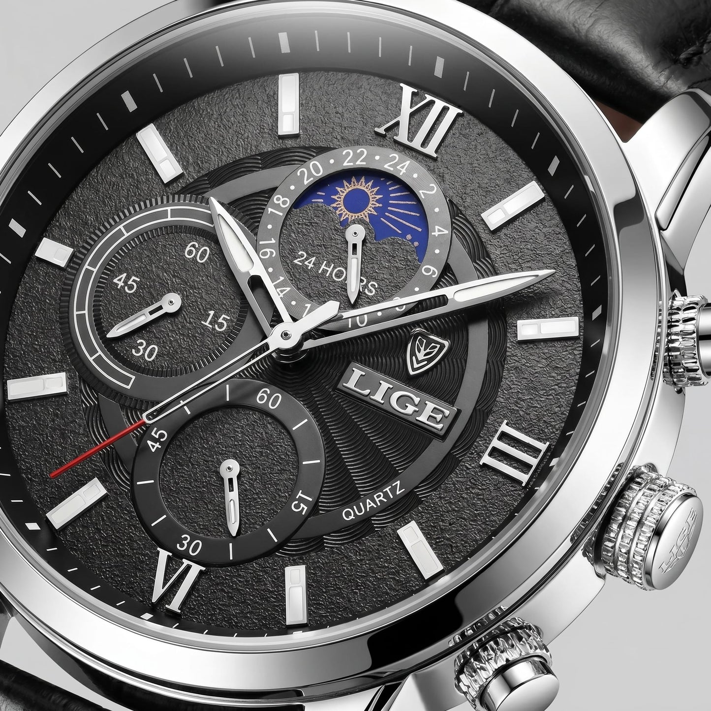 Herren Armbanduhr Chronograph mit Mondphase | Rembert_9
