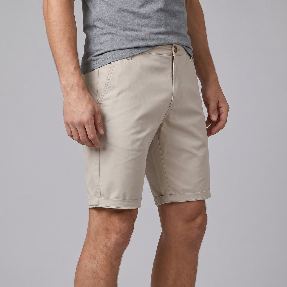 Herren Chinoshorts aus Baumwolle mit Umschlagsaum | Ole_10