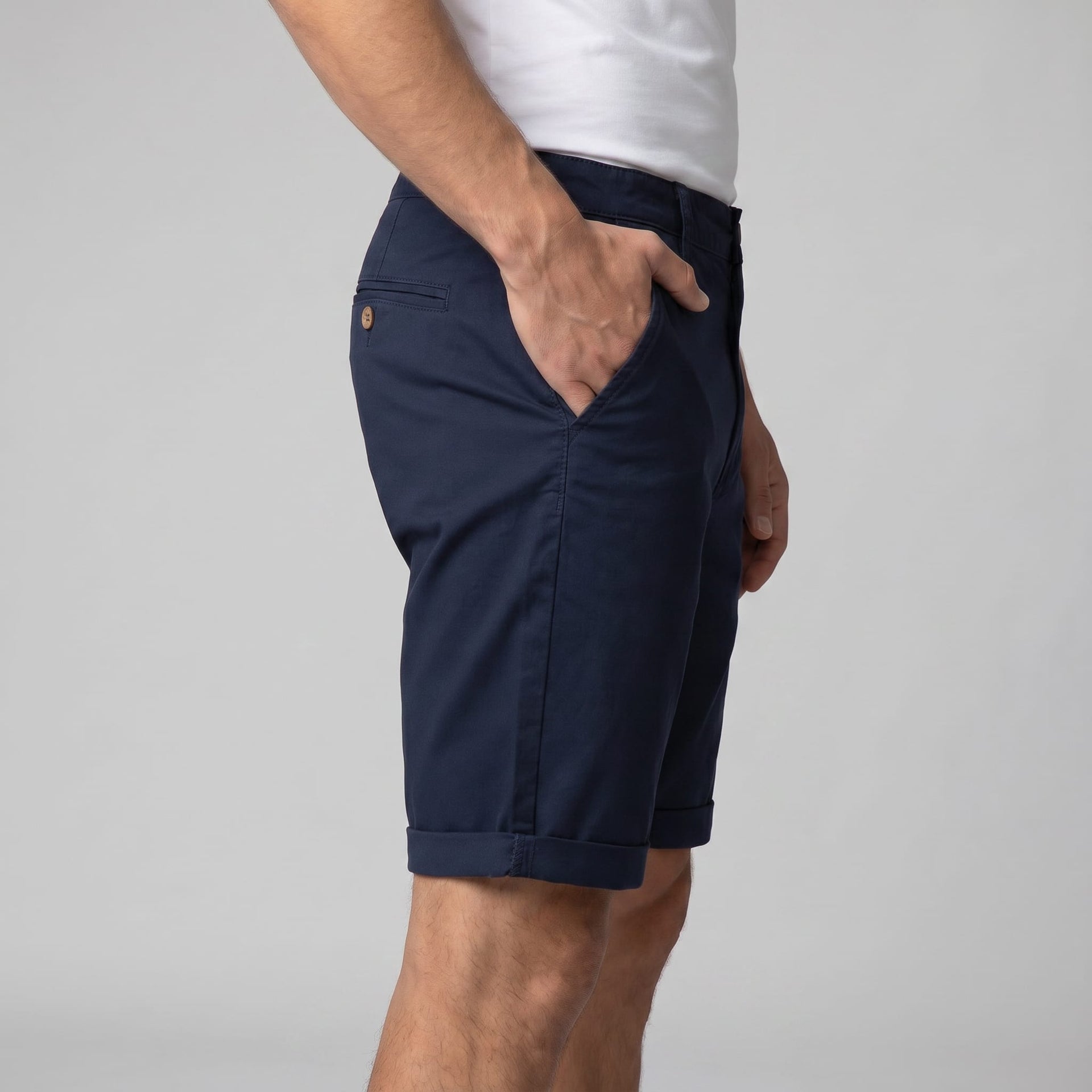Herren Chinoshorts aus Baumwolle mit Umschlagsaum | Ole