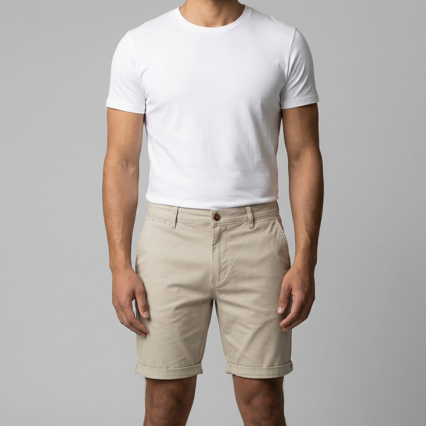 Herren Chinoshorts mit Umschlagsaum | Onno_11