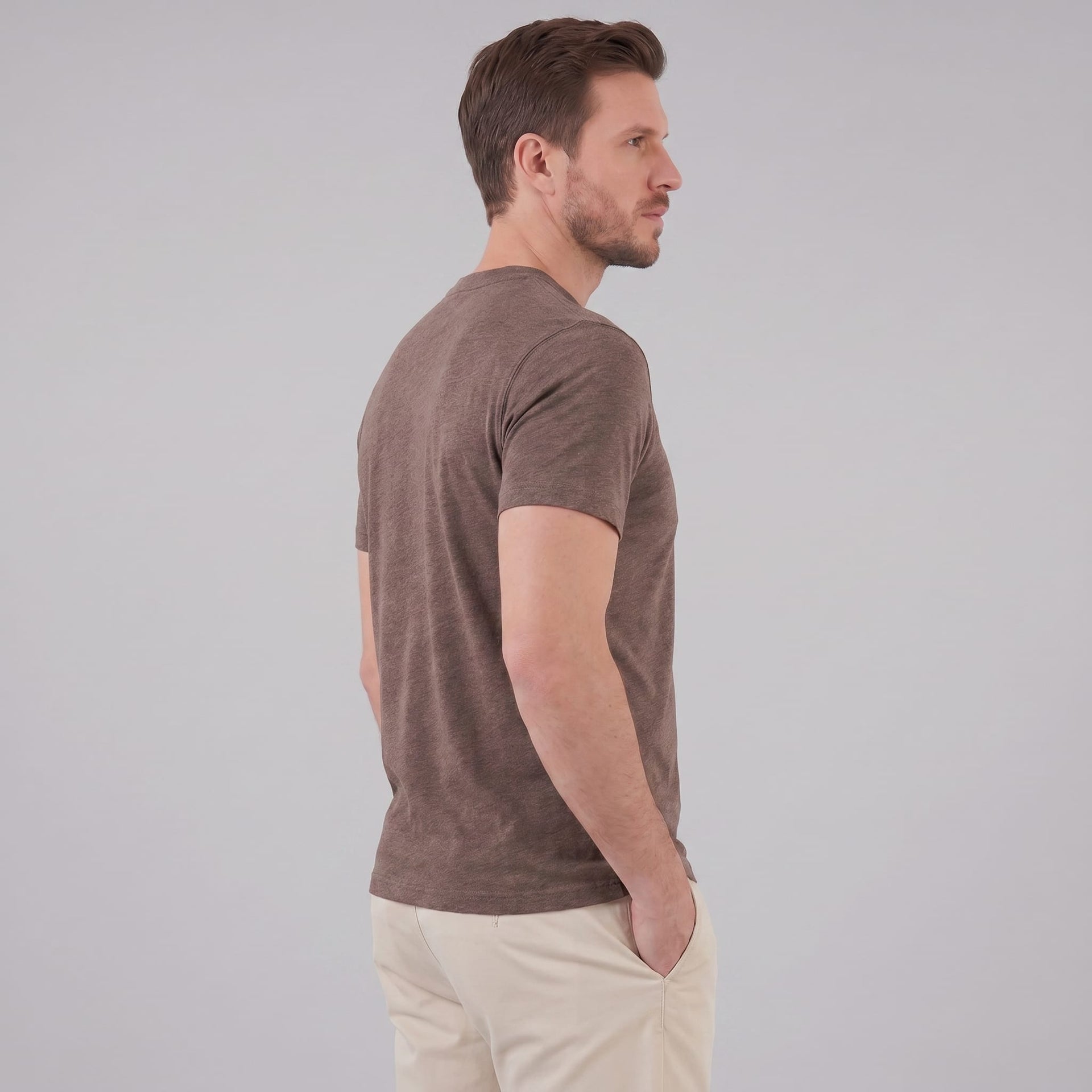 Herren Baumwollshirt in Melange-Optik | Gerhard