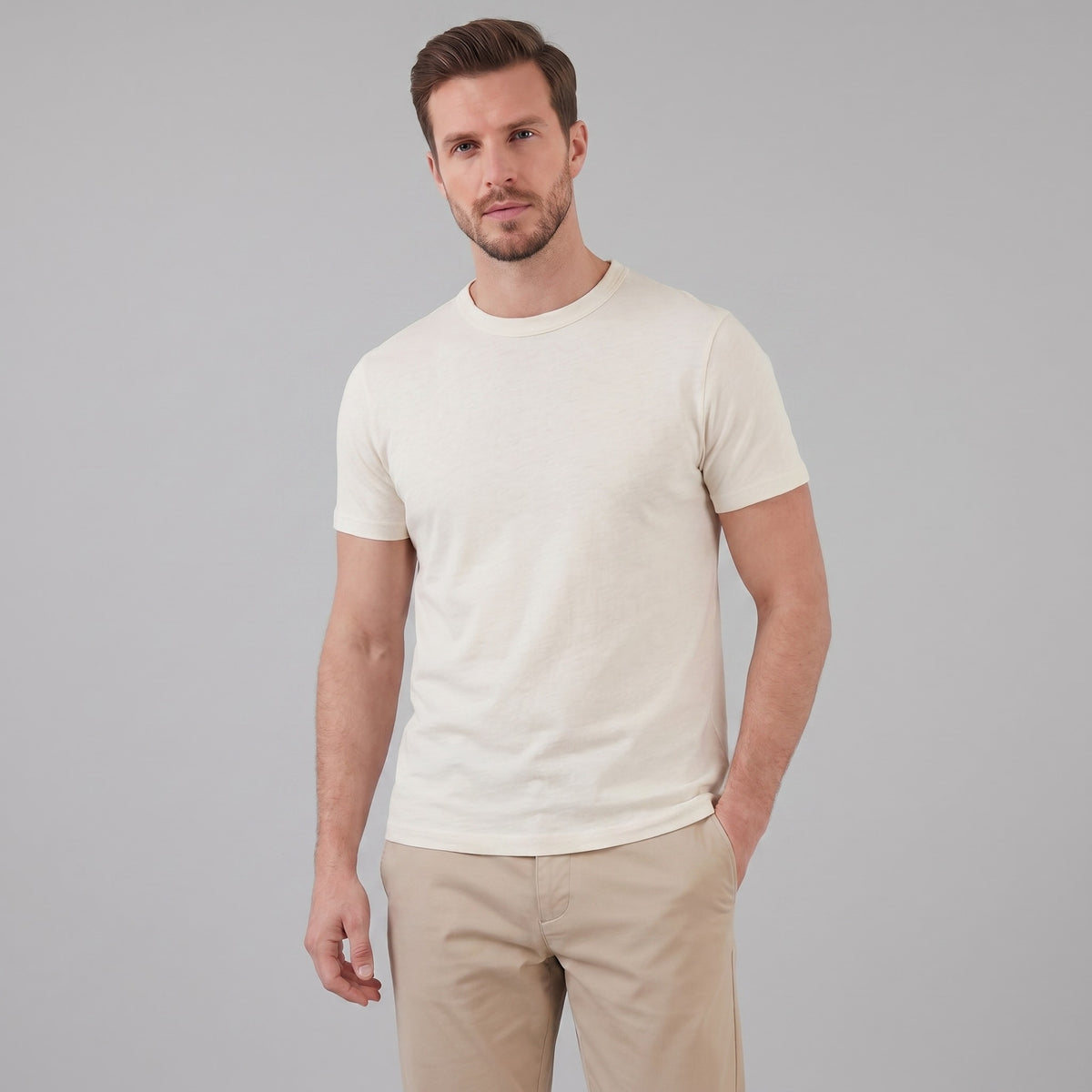 Herren Baumwollshirt in Melange-Optik | Gerhard_7