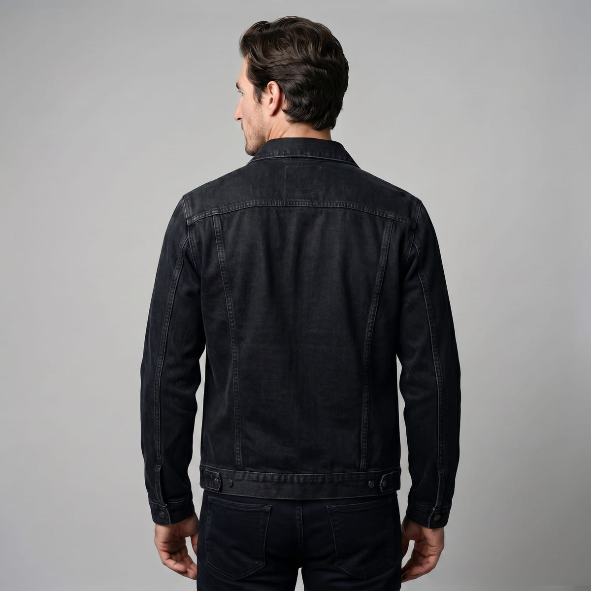 Herren Jeansjacke mit Hemdkragen Regular Fit | Theobald_4