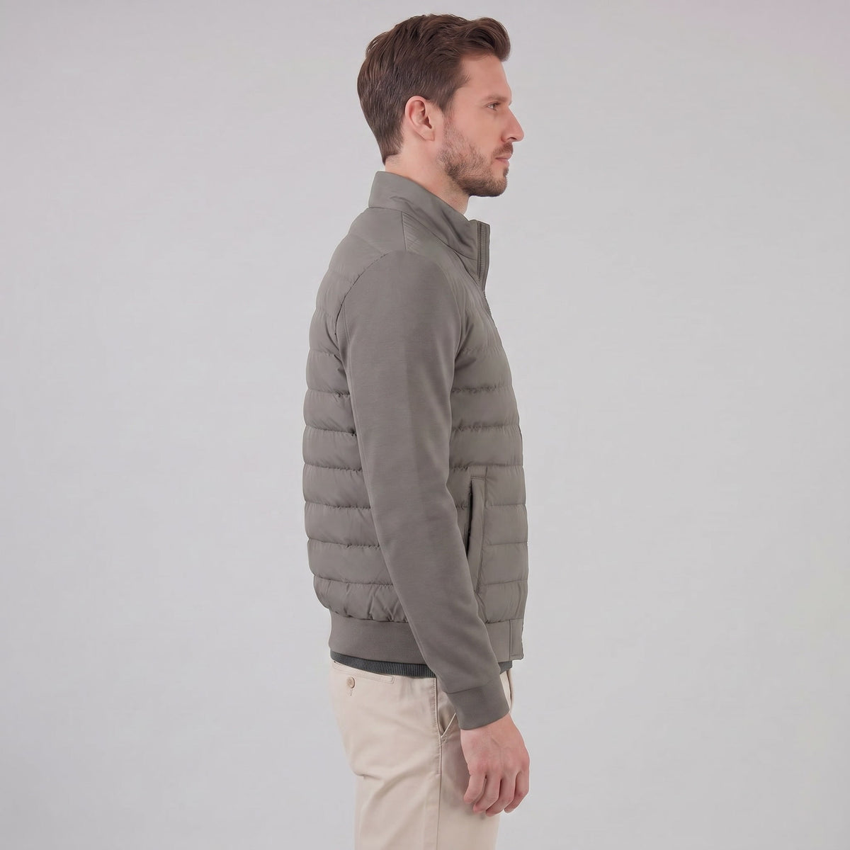 Herren Hybridjacke mit Steppfront und Stehkragen | Gotthard