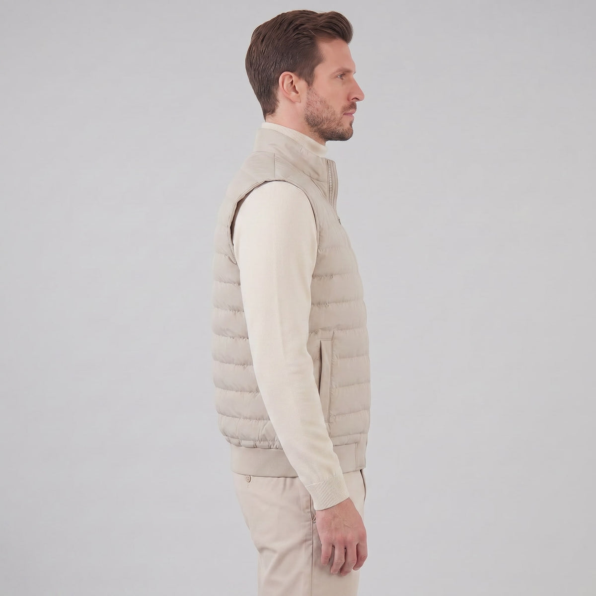 Herren Hybridjacke mit Steppfront und Stehkragen | Gotthard_16
