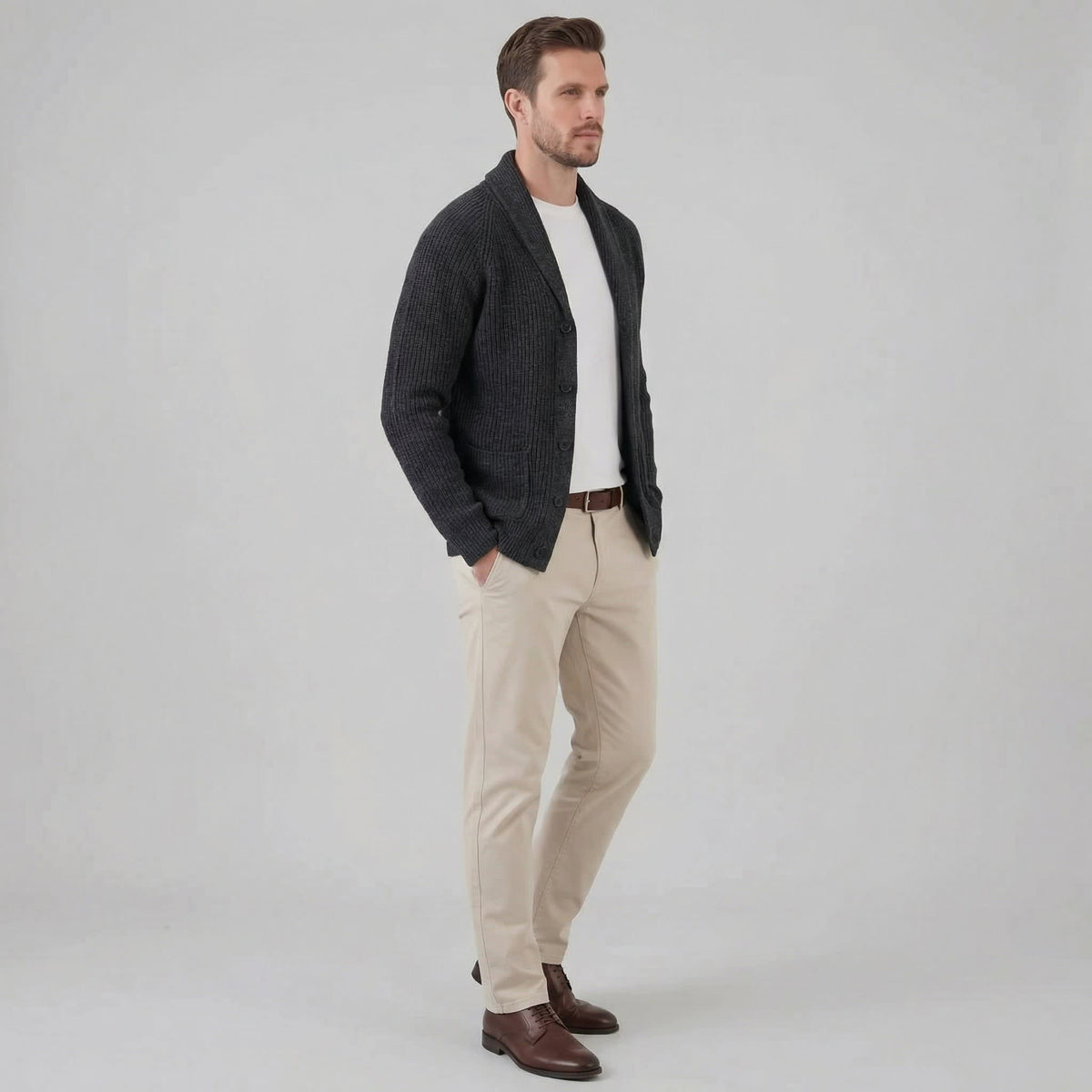 Herren Grobstrickjacke mit Schalkragen | Henrik