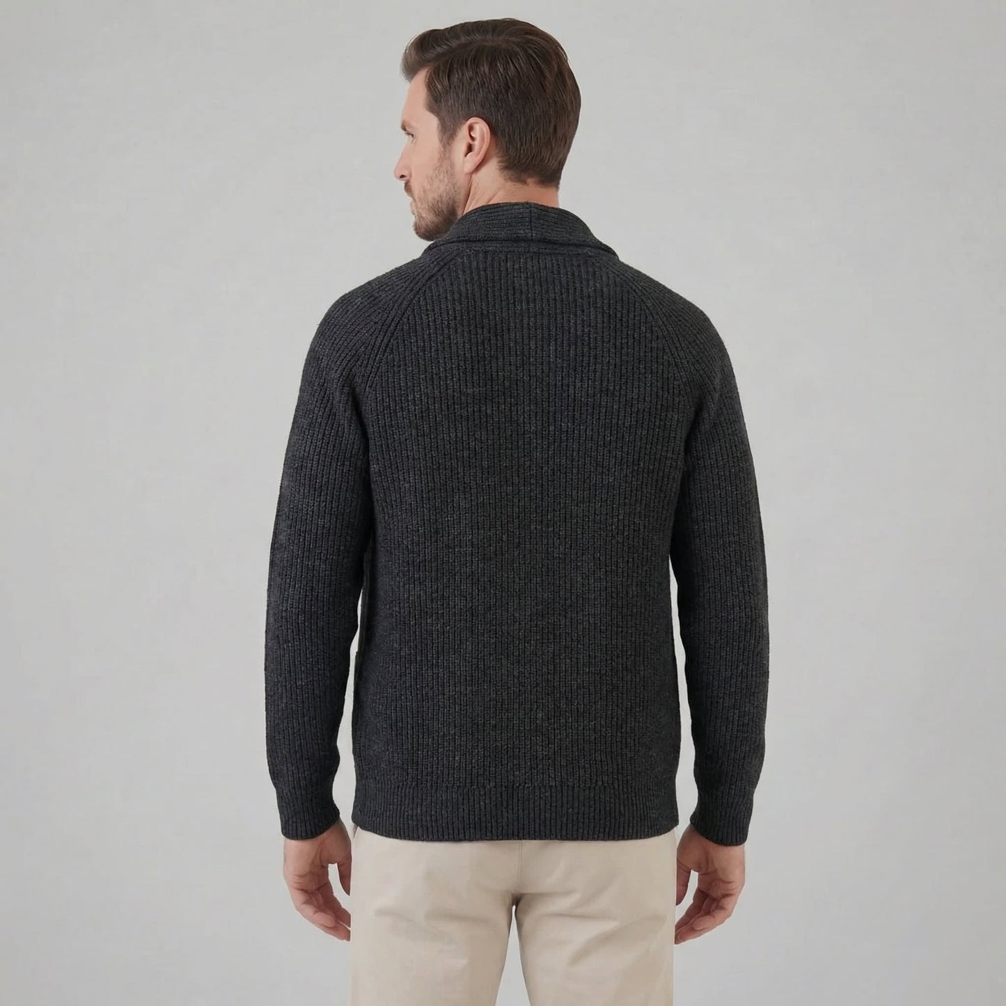 Herren Grobstrickjacke mit Schalkragen | Henrik_19