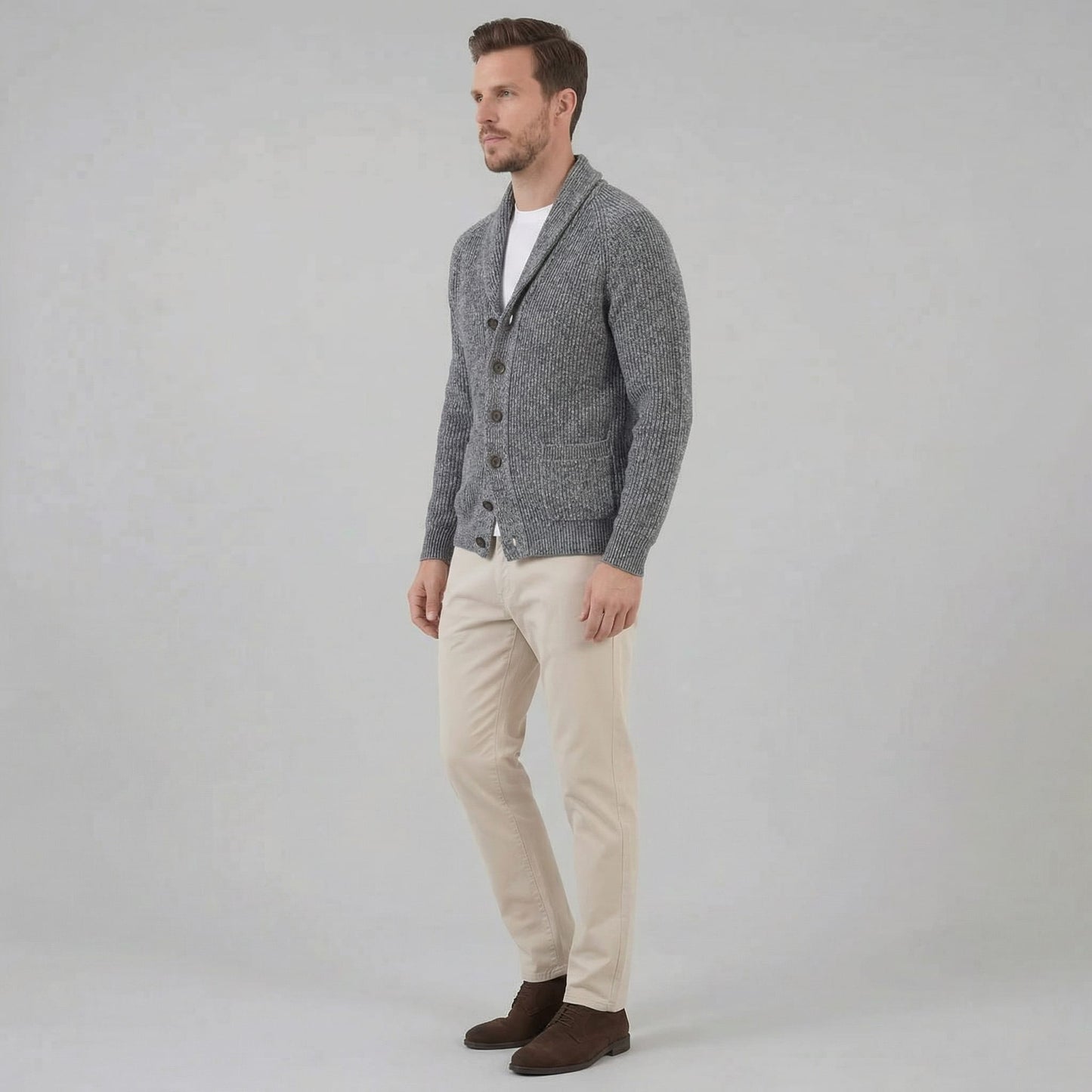 Herren Grobstrickjacke mit Schalkragen | Henrik_2